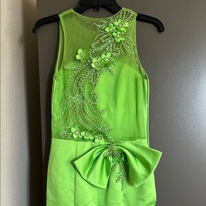Green Floral Embellished Dress